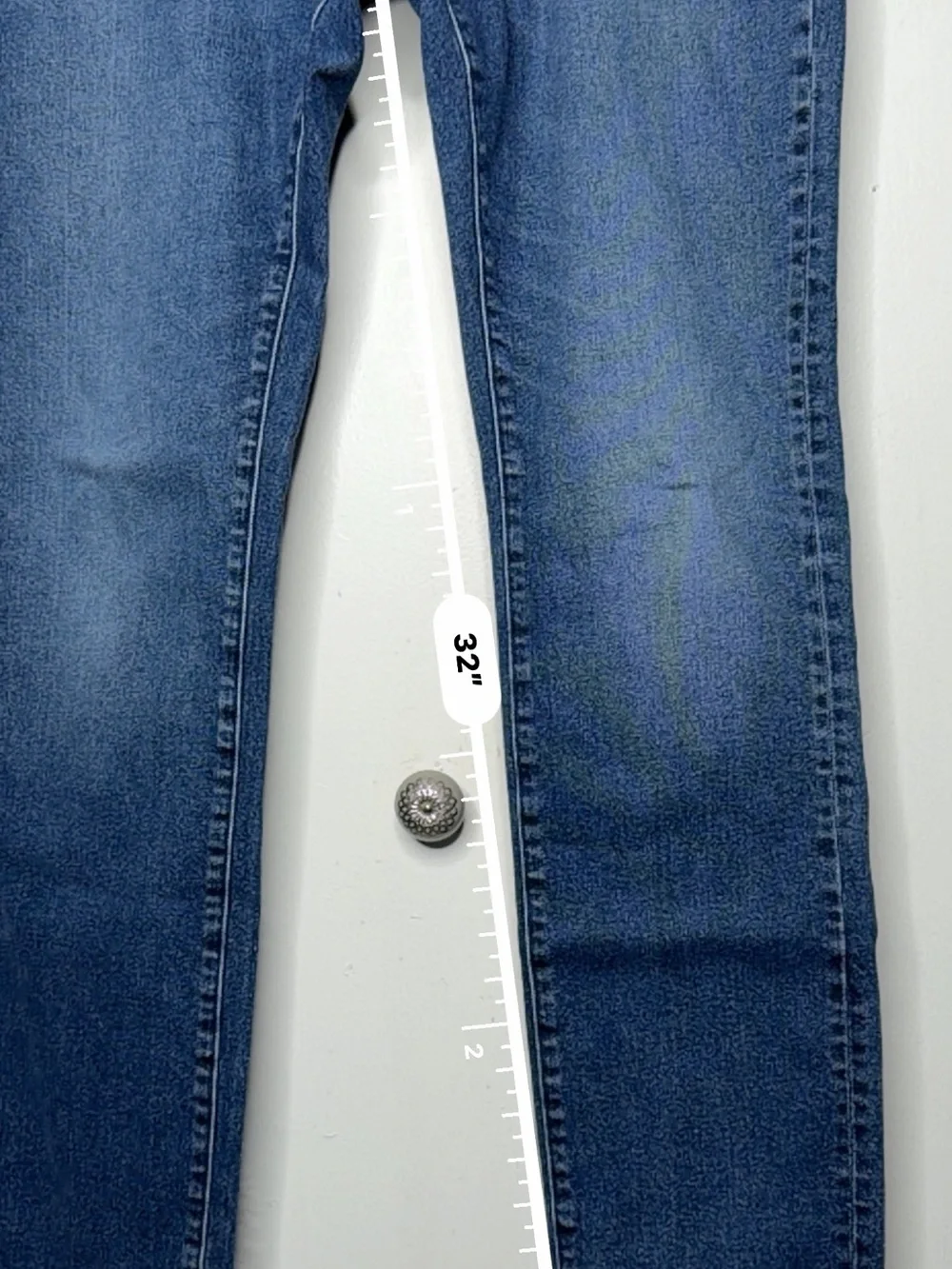 John Varvatos Bowery Slim Straight Mens Denim Jeans Size 36x32 blue